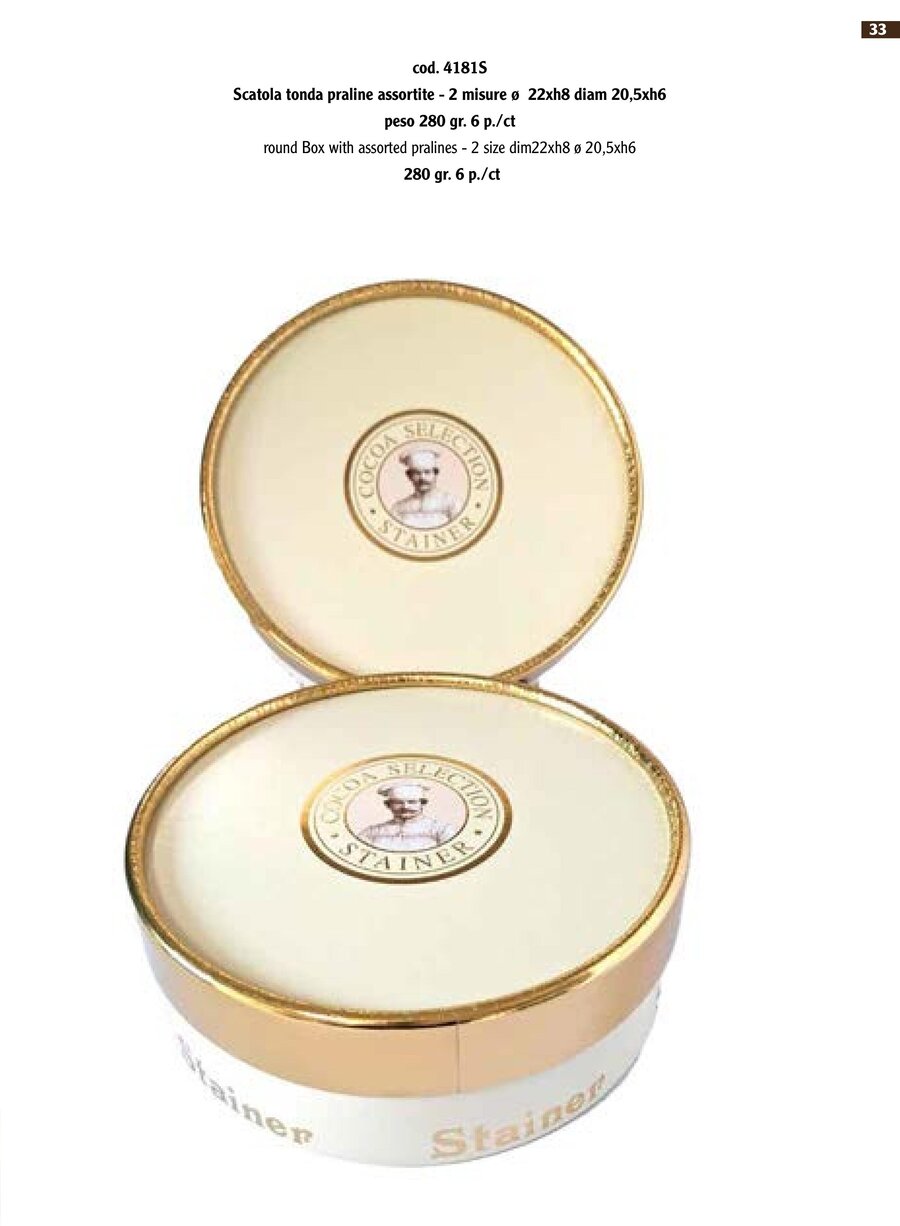 Confezioni Regalo Stainer — Scatola tonda praline