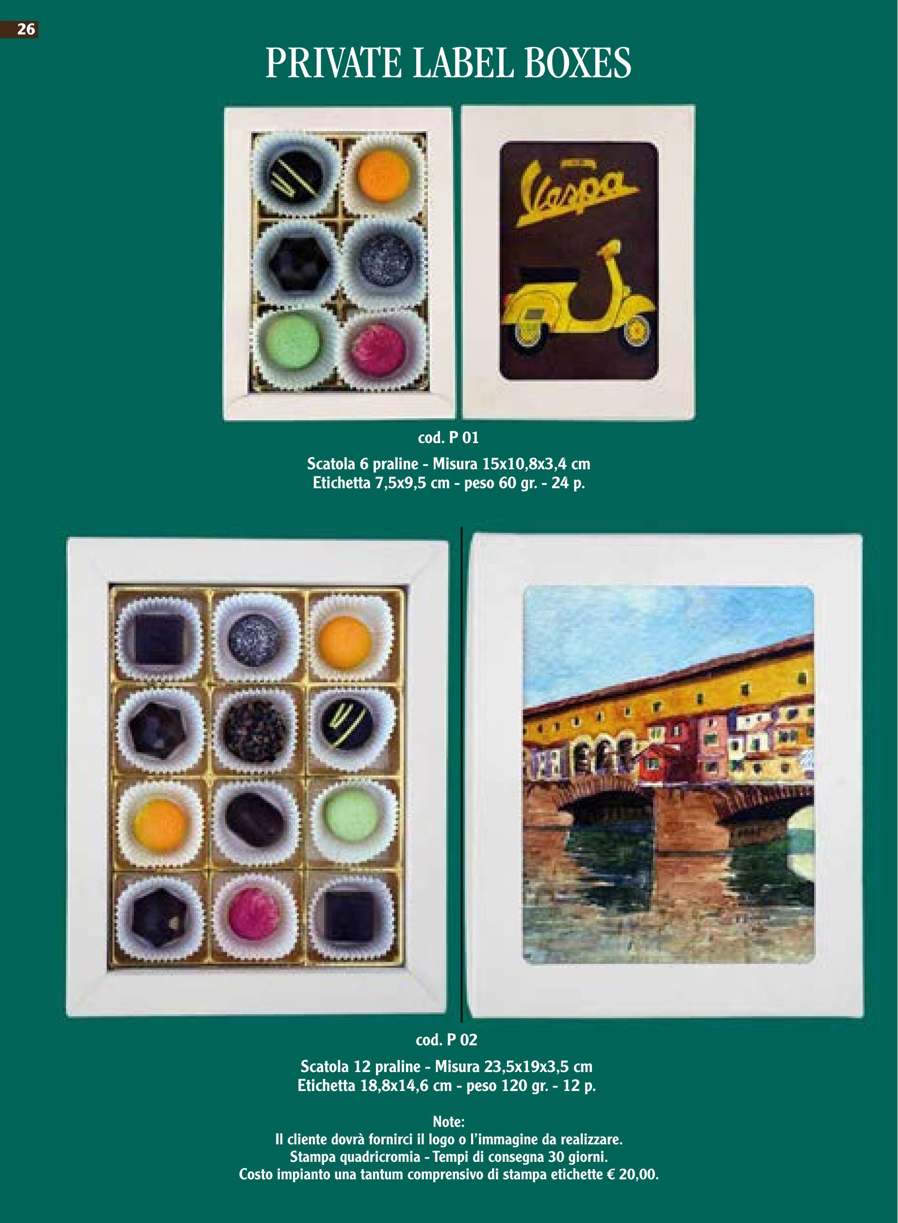 Private Label Boxes Stainer — Scatola 6 e 12 praline personalizzabile