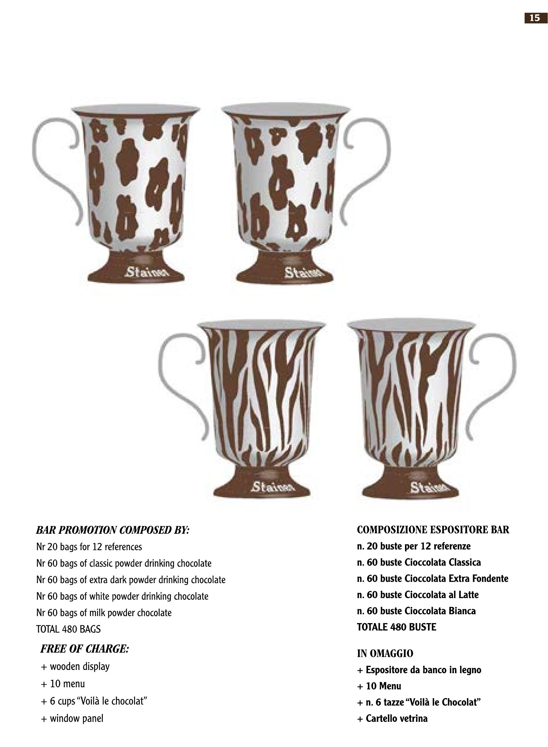 Promozione Bar Stainer — Tazze Voilà le Chocolat